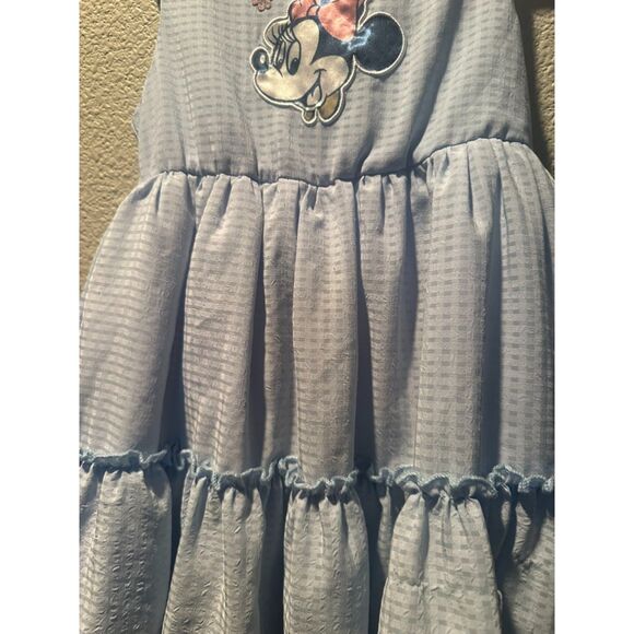 NWOT Disney Junior Minnie Mouse Blue Pleated Layered Waterfall Dress Size 4T - Picture 7 of 10